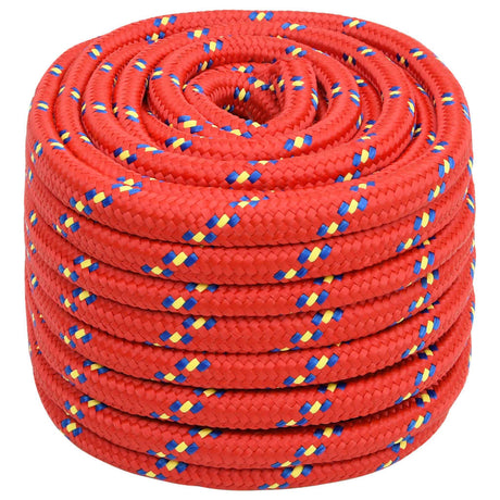 VidaXL Boottouw 20 mm 25 m polypropyleen rood