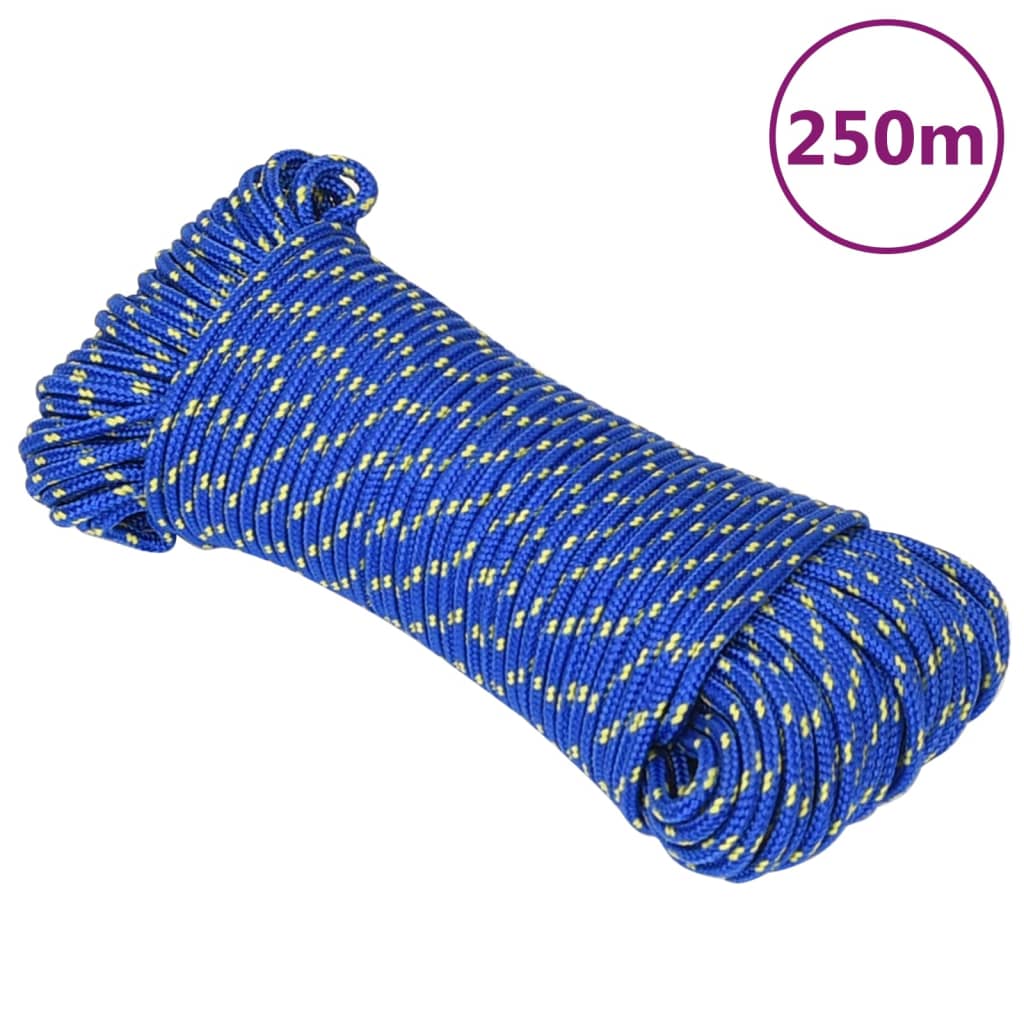 VidaXL Boottouw 3 mm 250 m polypropyleen blauw