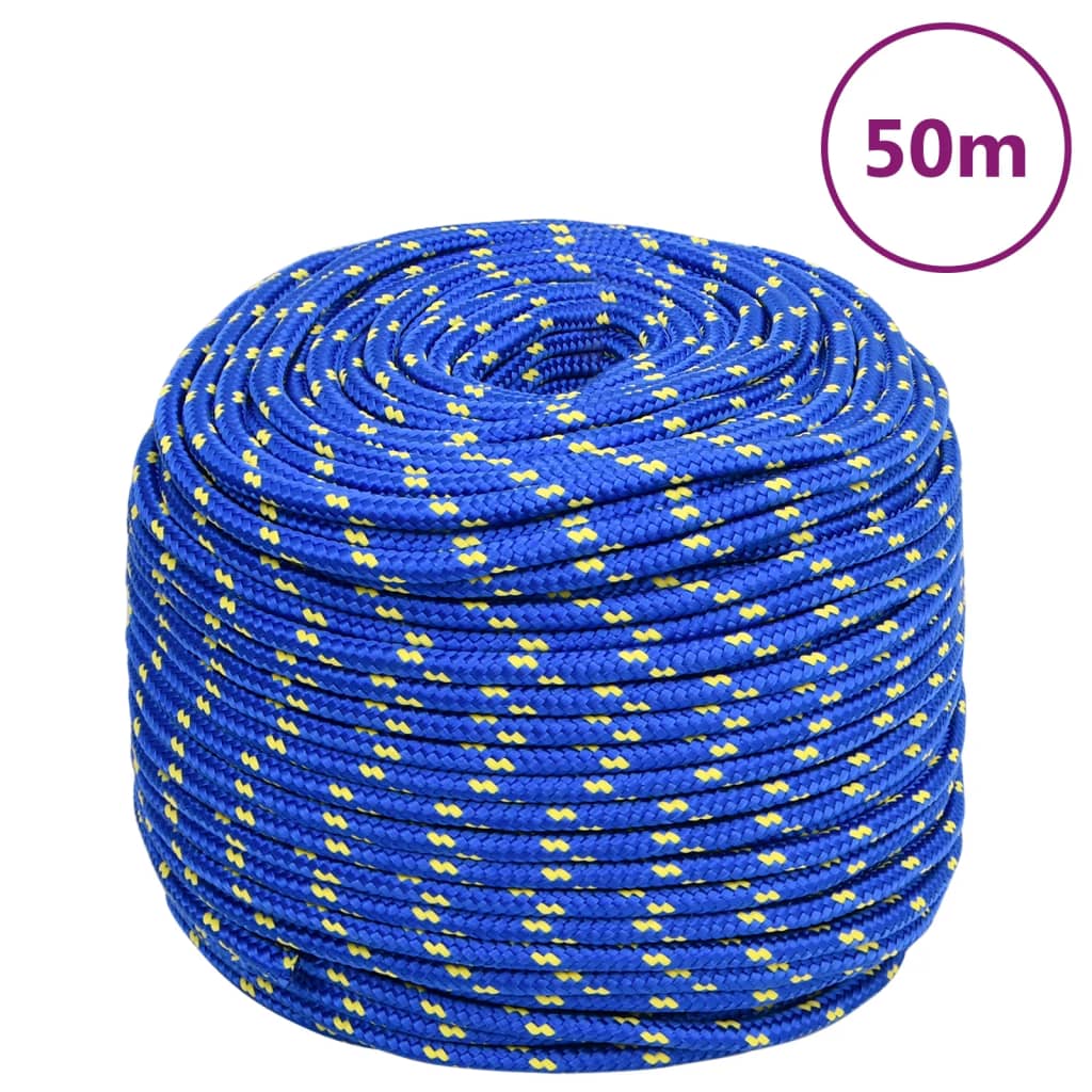 VidaXL Boottouw 8 mm 50 m polypropyleen blauw