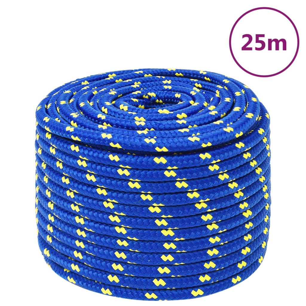 VidaXL Boottouw 12 mm 25 m polypropeen blauw