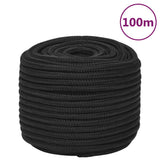 Vidaxl boottouw 12 mm 100 m polypropeen zwart