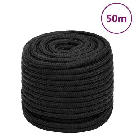 Vidaxl boottouw 16 mm 50 m polypropeen zwart