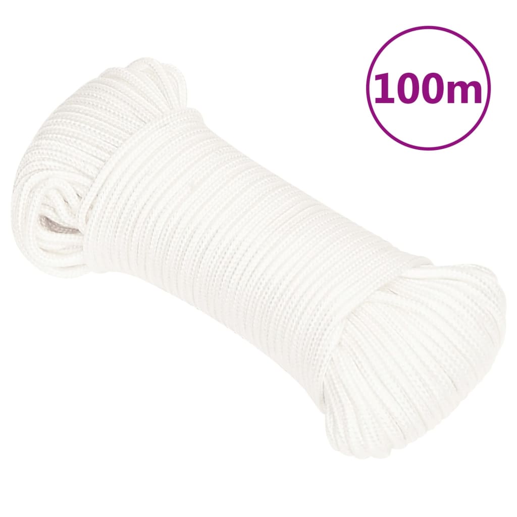 VidaXL Boottouw 3 mm 100 m polypropyleen volwit