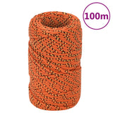 VidaXL Boottouw 2 mm 100 m polypropyleen oranje