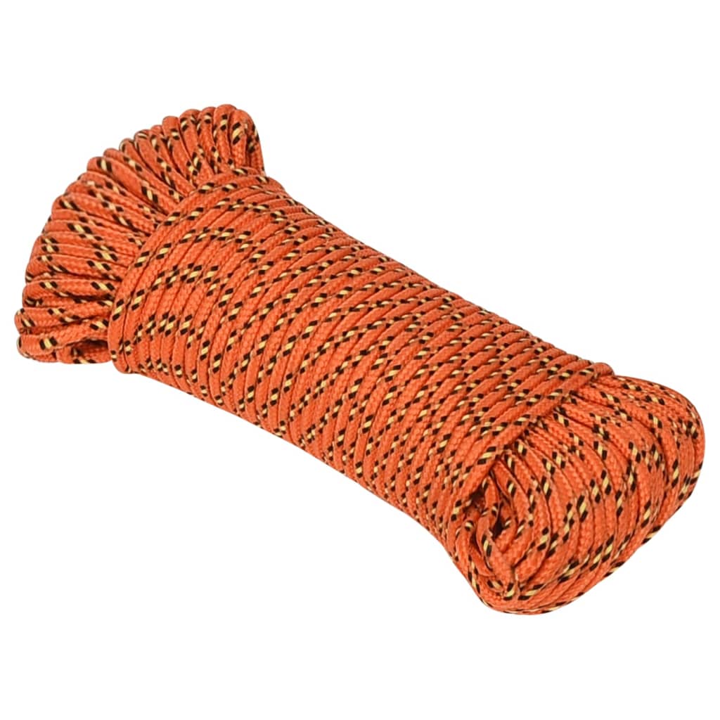 VidaXL Boottouw 3 mm 25 m polypropyleen oranje