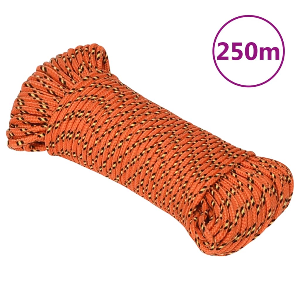 VidaXL Boottouw 4 mm 250 m polypropyleen oranje