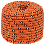 Vidaxl boottouw 12 mm 25 m polypropyleen oranje