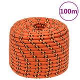 VidaXL Boottouw 12 mm 100 m polypropyleen oranje