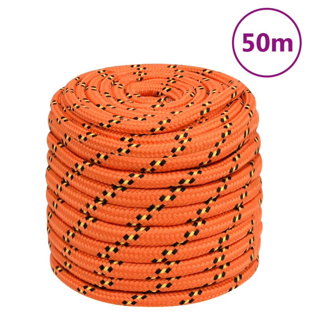 VidaXL Boottouw 16 mm 50 m polypropyleen oranje