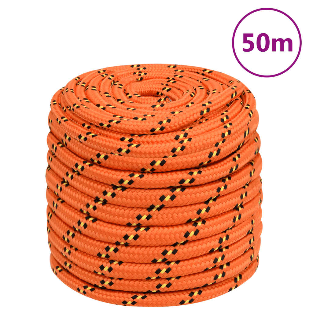 VidaXL Boottouw 18 mm 50 m polypropyleen oranje