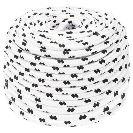 Vidaxl boottouw gevlochten 8 mmx25 m polyester wit