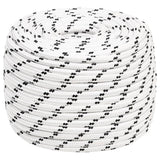 Vidaxl boottouw gevlochten 12 mmx25 m polyester wit