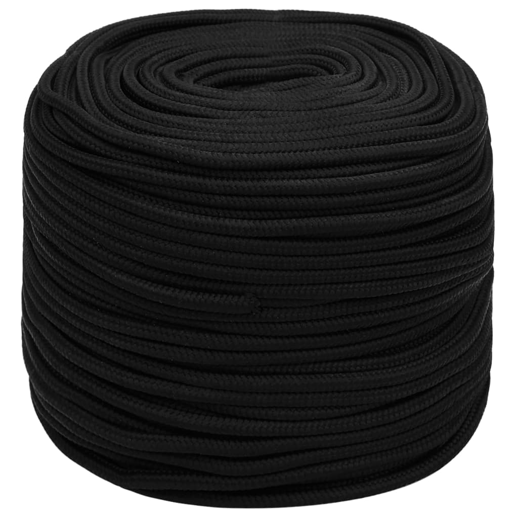 VidaXL Werktouw 6 mm 25 m polyester zwart