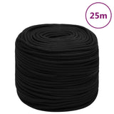 VidaXL Werktouw 10 mm 25 m polyester zwart