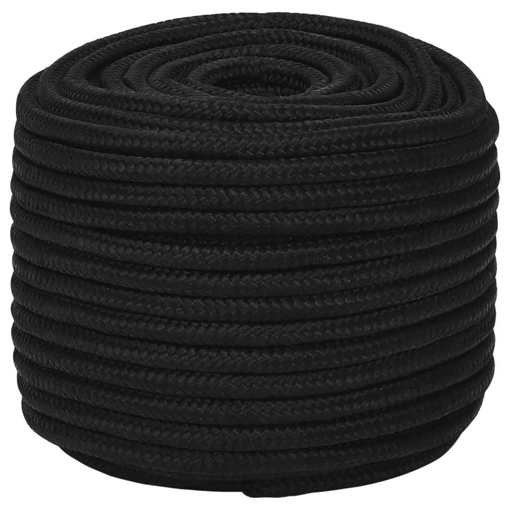 Vidaxl werktouw 12 mm 25 m polyester zwart