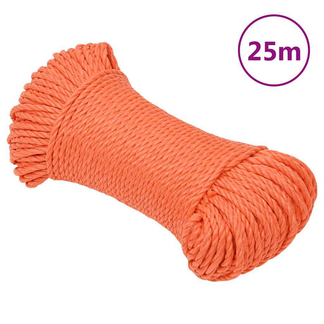 Vidaxl werktouw 3 mm 25 m polypropeen oranje