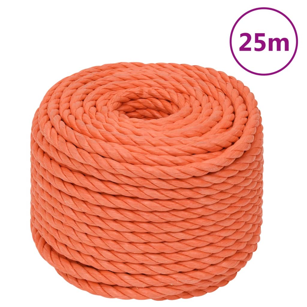 Vidaxl werktouw 10 mm 25 m polypropeen oranje