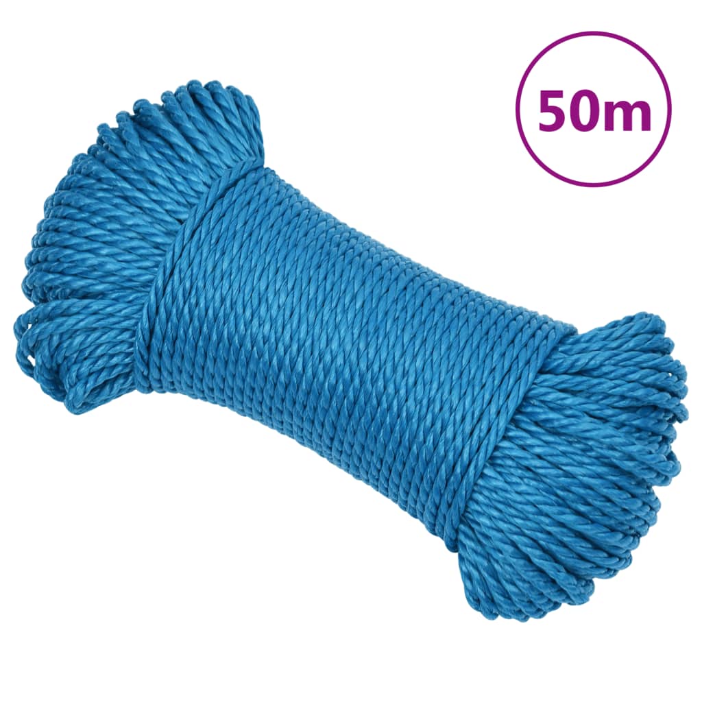 Vidaxl werktouw 3 mm 50 m polypropeen blauw