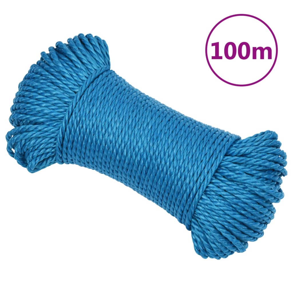 Vidaxl werktouw 3 mm 100 m polypropeen blauw