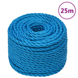 Vidaxl werktouw 10 mm 25 m polypropeen blauw