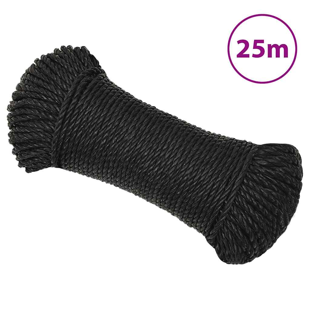 Vidaxl werktouw 8 mm 25 m polypropeen zwart
