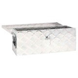 Vidaxl opbergbox 60x23,5x23 cm aluminium zilverkleurig