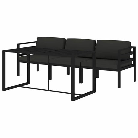 Vidaxl 4-delige loungeset met kussens aluminium antracietkleurig