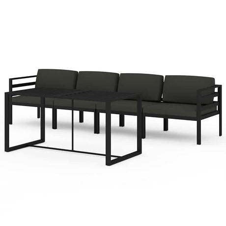 Vidaxl 5-delige loungeset met kussens aluminium antracietkleurig