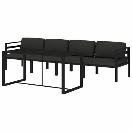 Vidaxl 5-delige loungeset met kussens aluminium antracietkleurig