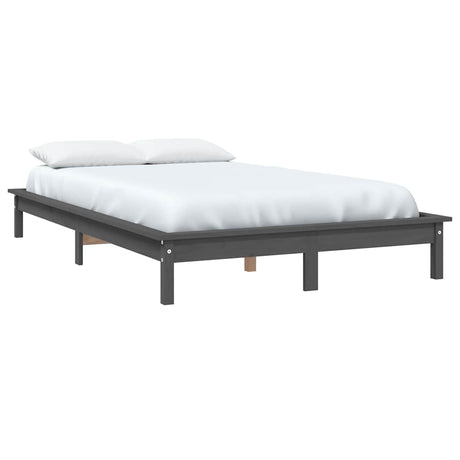 Vidaxl bedframe massief grenenhout grijs 120x200 cm