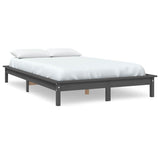 Vidaxl bedframe massief grenenhout 180x200 cm grijs