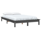 Vidaxl bedframe massief grenenhout 180x200 cm grijs