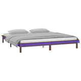 Vidaxl bedframe led massief hout honingbruin 120x200 cm