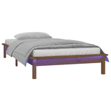 Vidaxl bedframe led massief hout honingbruin 75x190 cm