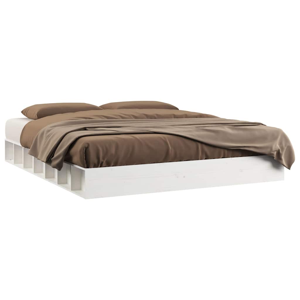 Vidaxl bedframe massief hout wit 180x200 cm