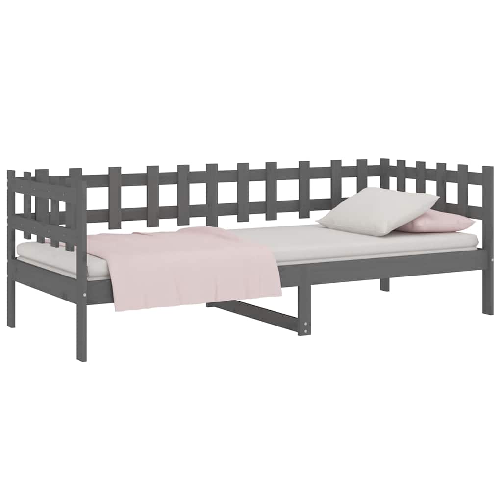 Vidaxl slaapbank 90x200 cm massief grenenhout grijs