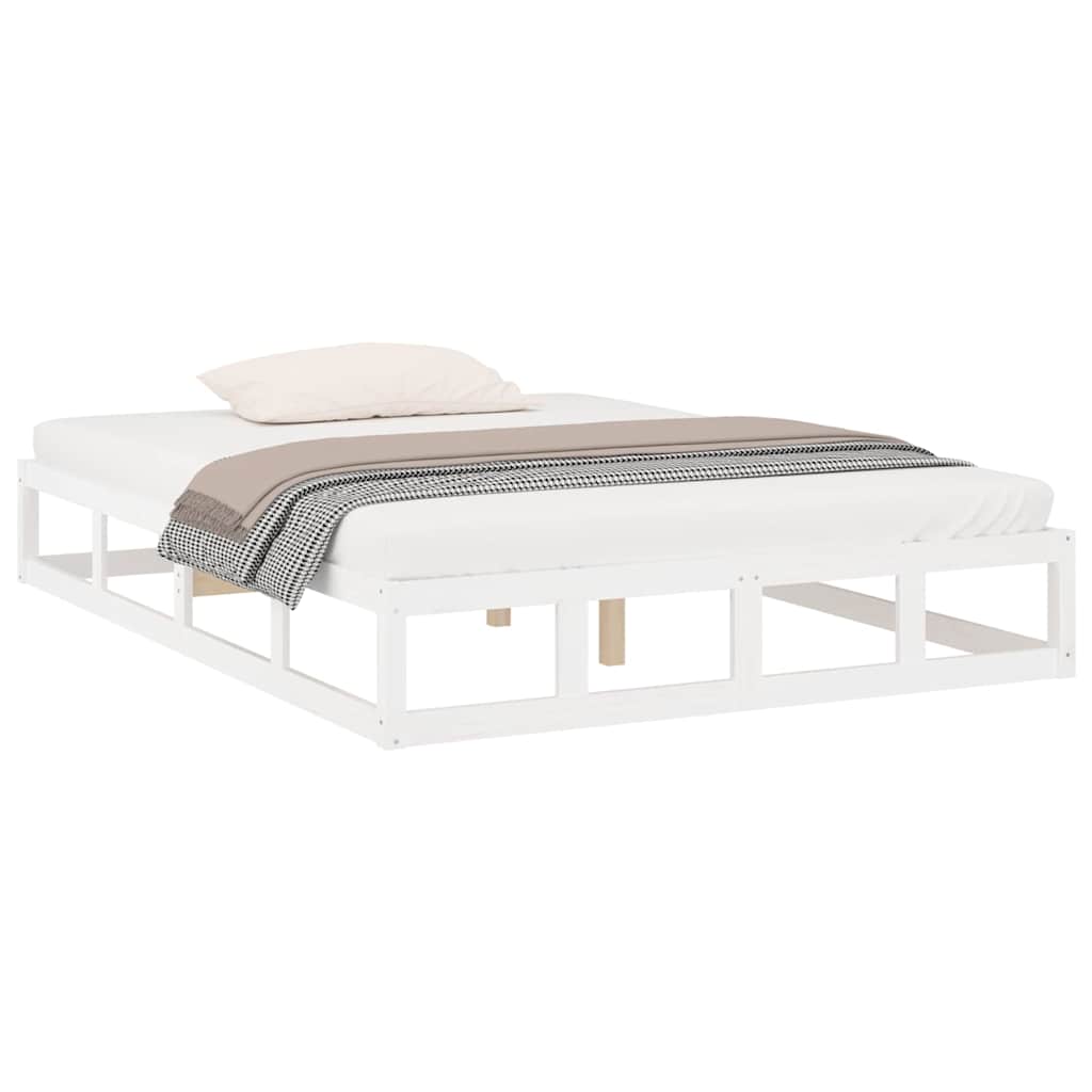 Vidaxl bedframe massief hout wit 150x200 cm