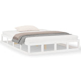 Vidaxl bedframe massief hout wit 120x190 cm