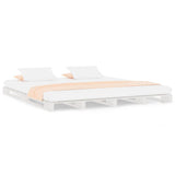 Vidaxl palletbed massief grenenhout wit 160x200 cm