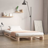 Vidaxl palletbed massief grenenhout wit 75x190 cm