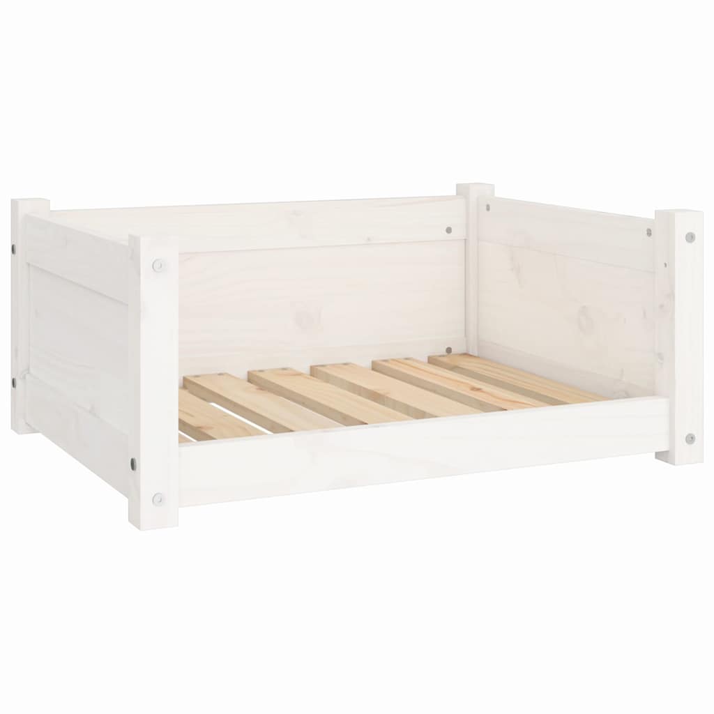 Vidaxl hondenbed wit 65,5x50,5x28 cm massief grenenhout