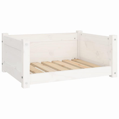 Vidaxl hondenbed wit 65,5x50,5x28 cm massief grenenhout
