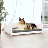Vidaxl hondenmand 95,5x65,5x28 cm massief grenenhout wit