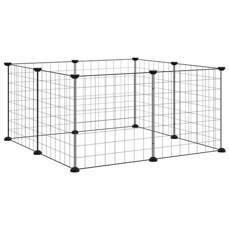 Vidaxl huisdierkooi met 8 panelen, zwart, 35x35 cm, staal