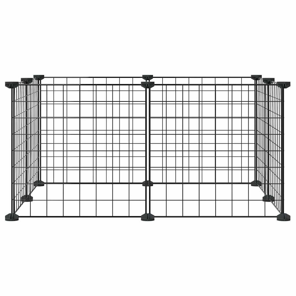 Vidaxl huisdierenkooi met 8 panelen 35x35 cm staal zwart