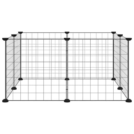 Vidaxl huisdierkooi met 8 panelen, zwart, 35x35 cm, staal