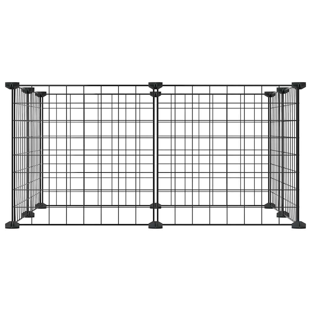 Vidaxl huisdierenkooi met 8 panelen 35x35 cm staal zwart