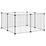 Vidaxl huisdierkooi met 8 panelen, zwart, 35x35 cm, staal