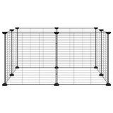 Vidaxl huisdierkooi met 8 panelen, zwart, 35x35 cm, staal