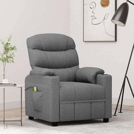 Vidaxl massagestoel stof lichtgrijs